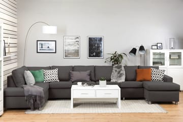 Crazy 6-sits Vänstervänd U-formad XX-Large Soffa med Divan och Schäslong i Tyg - Mörkgrå - Products - Möbler - Soffa - U-soffa