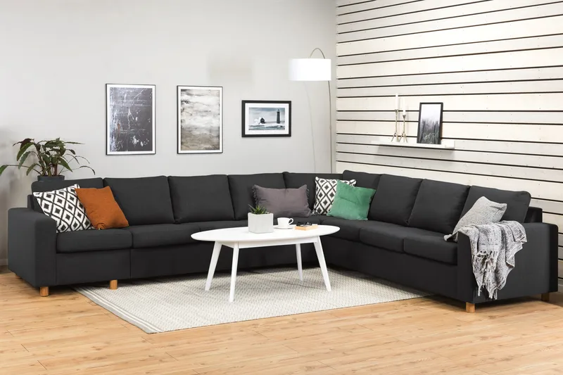 Crazy 7-sits Vändbar L-formad XX-Large Hörnsoffa i Tyg - Antracit - Products - Möbler - Soffa - Hörnsoffa