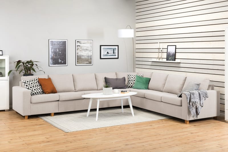 Crazy 7-sits Vändbar L-formad XX-Large Hörnsoffa i Tyg - Beige - Products - Möbler - Soffa - Hörnsoffa