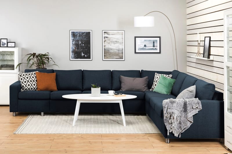 Crazy 7-sits Vändbar L-formad XX-Large Hörnsoffa i Tyg - Blå - Products - Möbler - Soffa - Hörnsoffa