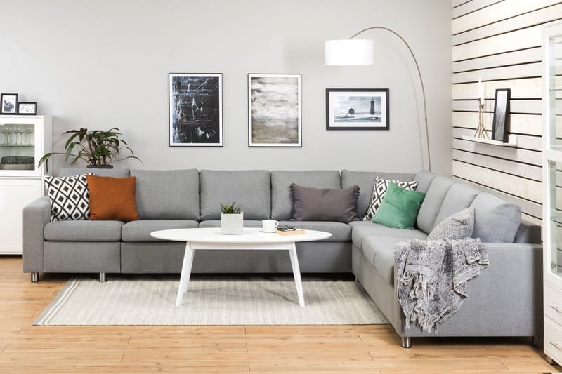 Crazy 7-sits Vändbar L-formad XX-Large Hörnsoffa i Tyg - Grå - Products - Möbler - Soffa - Hörnsoffa