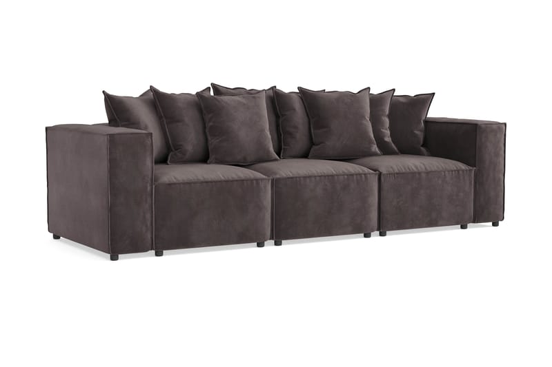 Cubo 4-sits Djup Modulsoffa i Sammet - Mörkgrå - Products - Möbler - Soffa - 3 sits soffa
