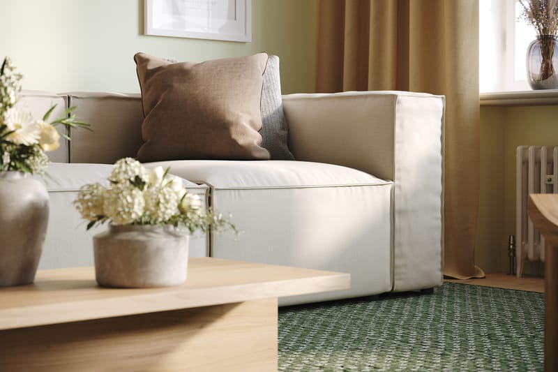 Cubo 4-sits Djup Modulsoffa i Tyg - Vit - Products - Möbler - Soffa - 3 sits soffa