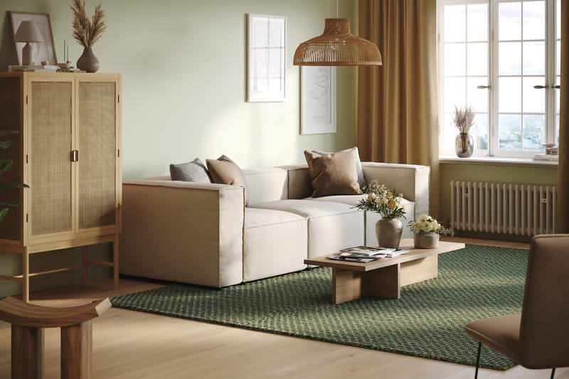 Cubo 4-sits Djup Modulsoffa i Tyg - Vit - Products - Möbler - Soffa - 3 sits soffa