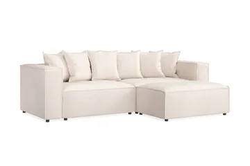 Cubo 4-sits L-formad Djup Modulsoffa med Divan i Tyg - Beige - Products - Möbler - Soffa - Divansoffa & schäslongsoffa