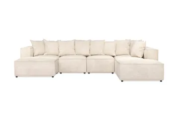 Cubo 5-sits U-formad Djup Modulsoffa med Divan och Schäslong i Manchester - Beige - Products - Möbler - Soffa - U-soffa