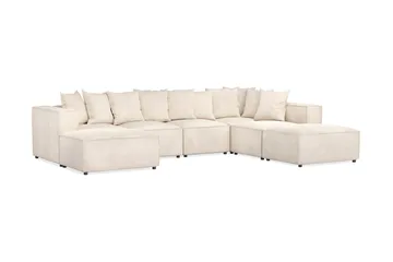 Cubo 5-sits U-formad Djup Modulsoffa med Divan och Schäslong i Manchester - Beige - Products - Möbler - Soffa - U-soffa