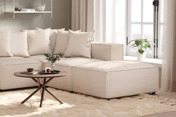 Cubo 5-sits U-formad Djup Modulsoffa Med Divan och Schäslong i Sammet - Beige - Products - Möbler - Soffa - U-soffa