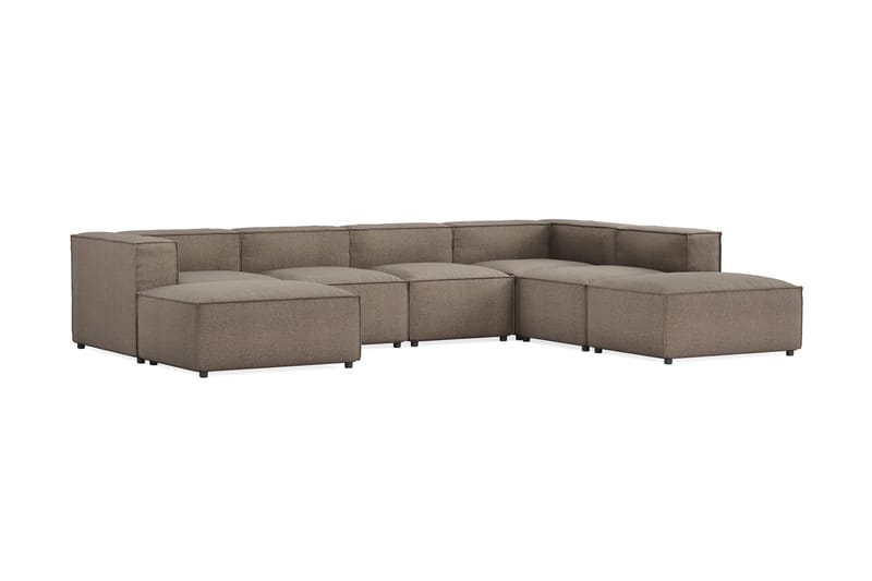 Cubo 5-sits U-formad Djup Modulsoffa Med Divan och Schäslong i Sammet - Grå - Products - Möbler - Soffa - U-soffa