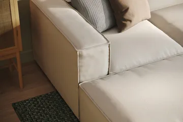 Cubo 5-sits U-formad Djup Modulsoffa Med Divan och Schäslong i Sammet - Vit - Products - Möbler - Soffa - U-soffa