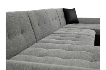 Dewitt Bäddsoffa Dubbelschäslong 4-sits i Konstläder - Svart/Grå - Products - Möbler - Soffa - Skinnsoffa
