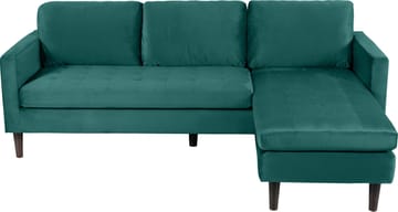 Divansoffa grön 218 cm bred - Grön/svart - Products - Möbler - Soffa - Sammetssoffa