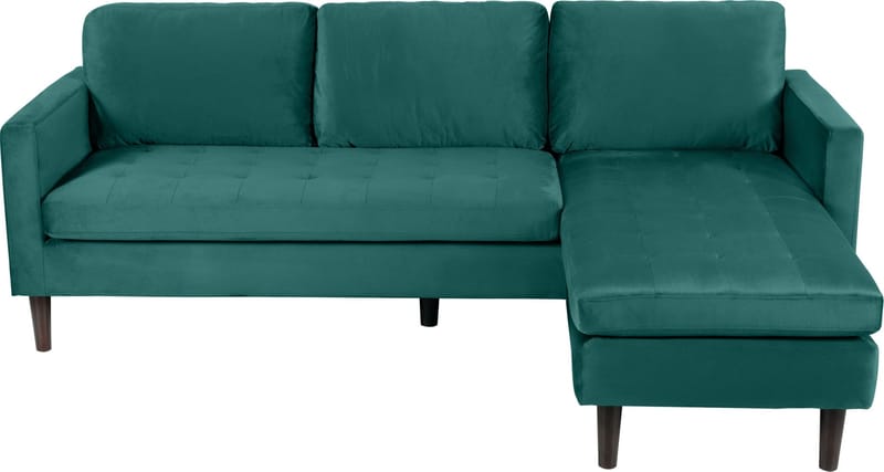 Divansoffa grön 218 cm bred - Grön/svart - Products - Möbler - Soffa - Sammetssoffa