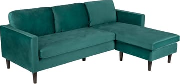 Divansoffa grön 218 cm bred - Grön/svart - Products - Möbler - Soffa - Sammetssoffa