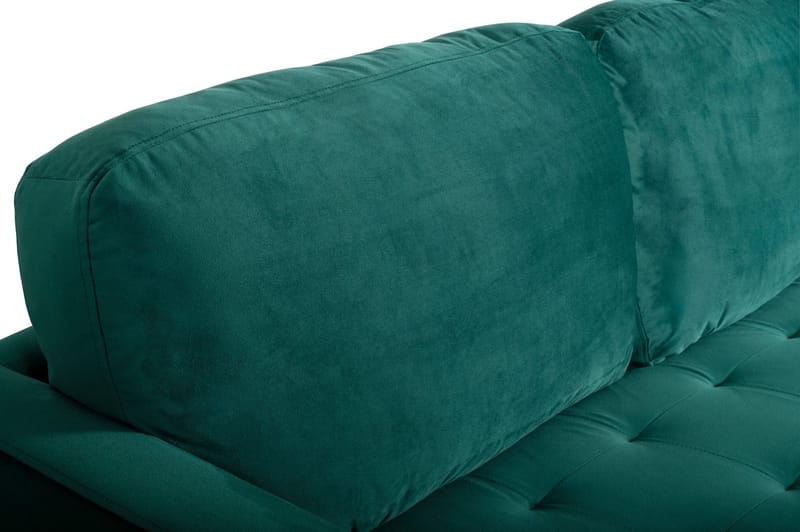 Divansoffa grön 218 cm bred - Grön/svart - Products - Möbler - Soffa - Sammetssoffa