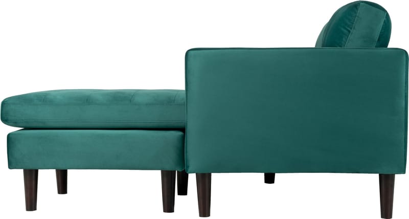 Divansoffa grön 218 cm bred - Grön/svart - Products - Möbler - Soffa - Sammetssoffa