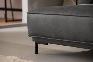 Akron 2-sits Soffa med Divan Vänster Bondedläder - Mörkgr å - Products - Möbler - Soffa - Divansoffa & schäslongsoffa - 2 sits soffa med divan