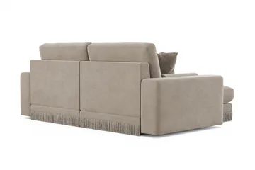 Arken Lyx 3-sits Vändbar L-formad Djup Divansoffa i Sammet - Beige - Products - Möbler - Soffa - Divansoffa & schäslongsoffa - 3 sits soffa med divan