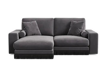 Arken Lyx 3-sits Vändbar L-formad Djup Divansoffa i Sammet - Mörkgrå - Products - Möbler - Soffa - Divansoffa & schäslongsoffa - 3 sits soffa med divan