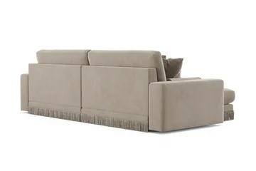 Arken Lyx 4-sits Vändbar L-formad Djup Divansoffa i Sammet - Beige - Products - Möbler - Soffa - Divansoffa & schäslongsoffa - 4 sits soffa med divan