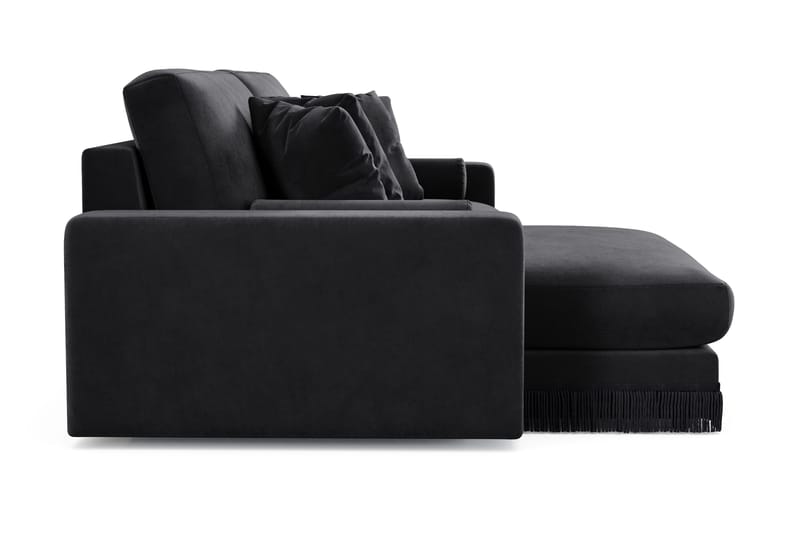 Arken Lyx 4-sits Vändbar L-formad Djup Divansoffa i Sammet - Svart - Products - Möbler - Soffa - Divansoffa & schäslongsoffa - 4 sits soffa med divan