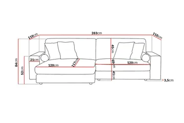 Arken Lyx 4-sits Vändbar L-formad Djup Divansoffa i Tyg - Ljusgrå - Products - Möbler - Soffa - Divansoffa & schäslongsoffa - 4 sits soffa med divan