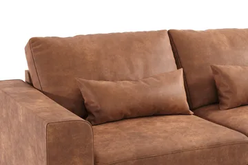 Copenhagen 4-sits Högervänd L-formad Divansoffa i Konstläder - Brun - Products - Möbler - Soffa - Divansoffa & schäslongsoffa - 4 sits soffa med divan