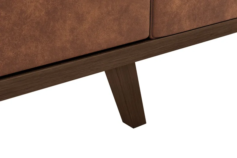 Copenhagen 4-sits Högervänd L-formad Divansoffa i Konstläder - Brun - Products - Möbler - Soffa - Divansoffa & schäslongsoffa - 4 sits soffa med divan
