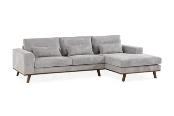 Copenhagen 4-sits Högervänd L-formad Divansoffa i Manchester - Ljusgrå - Products - Möbler - Soffa - Divansoffa & schäslongsoffa - 4 sits soffa med divan