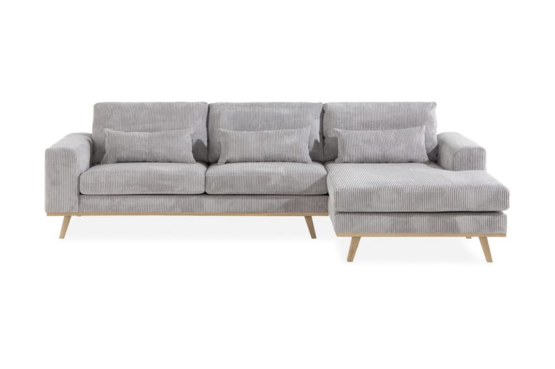 Copenhagen 4-sits Högervänd L-formad Divansoffa i Manchester - Ljusgrå - Products - Möbler - Soffa - Divansoffa & schäslongsoffa - 4 sits soffa med divan