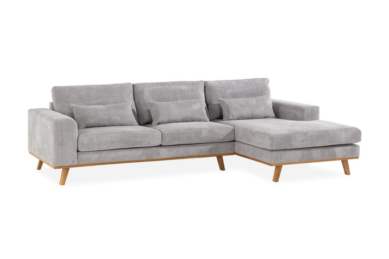Copenhagen 4-sits Högervänd L-formad Divansoffa i Manchester - Ljusgrå - Products - Möbler - Soffa - Divansoffa & schäslongsoffa - 4 sits soffa med divan