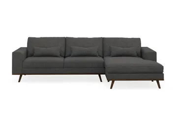 Copenhagen 4-sits Högervänd L-formad Divansoffa i Manchester - Mörkgrå - Products - Möbler - Soffa - Divansoffa & schäslongsoffa - 4 sits soffa med divan