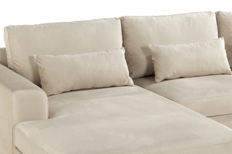 Copenhagen 4-sits Högervänd L-formad Divansoffa i Sammet - Beige - Products - Möbler - Soffa - Divansoffa & schäslongsoffa - 4 sits soffa med divan