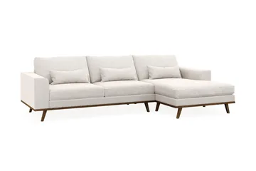Copenhagen 4-sits Högervänd L-formad Divansoffa i Sammet - Krämvit - Products - Möbler - Soffa - Divansoffa & schäslongsoffa - 4 sits soffa med divan