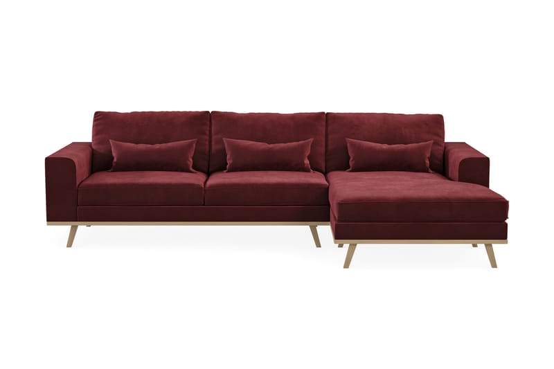Copenhagen 4-sits Högervänd L-formad Divansoffa i Sammet - Lila - Products - Möbler - Soffa - Divansoffa & schäslongsoffa - 4 sits soffa med divan