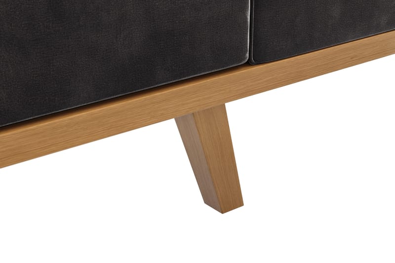Copenhagen 4-sits Högervänd L-formad Divansoffa i Sammet - Mörkgrå - Products - Möbler - Soffa - Divansoffa & schäslongsoffa - 4 sits soffa med divan