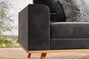 Copenhagen 4-sits Högervänd L-formad Divansoffa i Sammet - Mörkgrå - Products - Möbler - Soffa - Divansoffa & schäslongsoffa - 4 sits soffa med divan