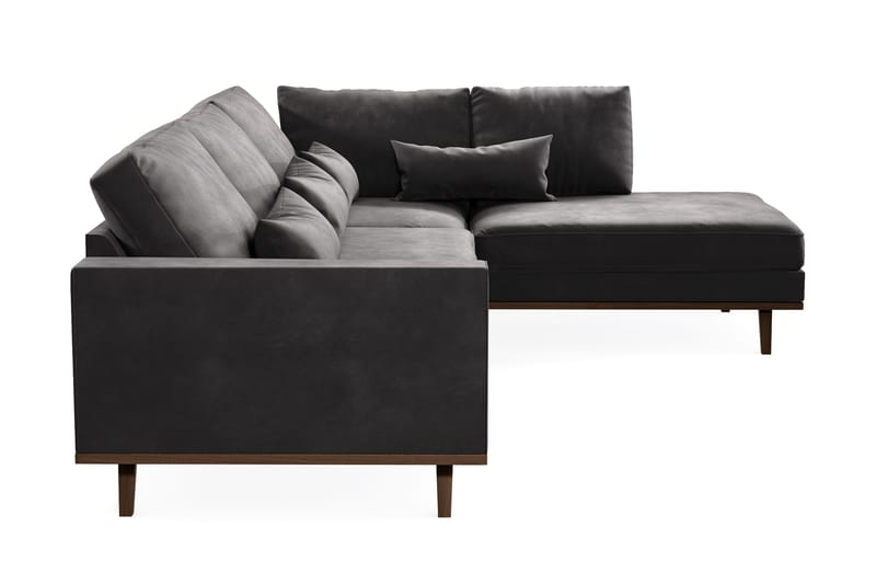 Copenhagen 4-sits Högervänd L-formad Divansoffa i Sammet - Mörkgrå - Products - Möbler - Soffa - Divansoffa & schäslongsoffa - 4 sits soffa med divan