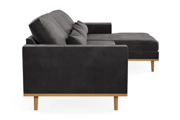 Copenhagen 4-sits Högervänd L-formad Divansoffa i Sammet - Mörkgrå - Products - Möbler - Soffa - Divansoffa & schäslongsoffa - 4 sits soffa med divan