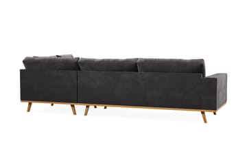 Copenhagen 4-sits Högervänd L-formad Divansoffa i Sammet - Mörkgrå - Products - Möbler - Soffa - Divansoffa & schäslongsoffa - 4 sits soffa med divan