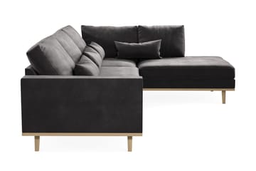 Copenhagen 4-sits Högervänd L-formad Divansoffa i Sammet - Mörkgrå - Products - Möbler - Soffa - Divansoffa & schäslongsoffa - 4 sits soffa med divan
