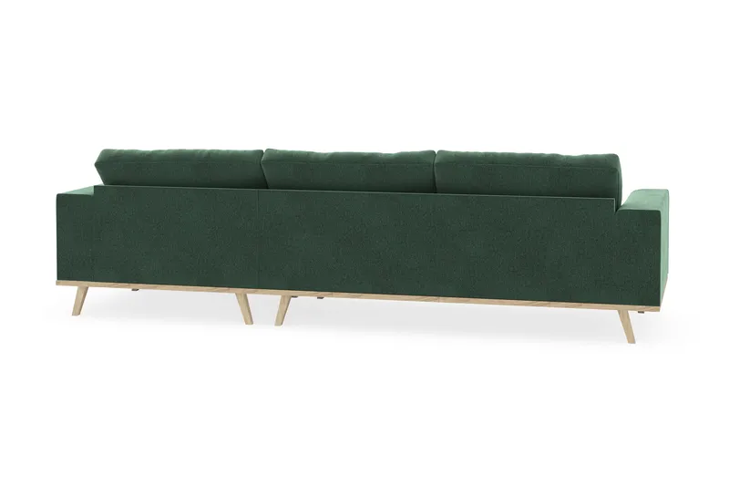 Copenhagen 4-sits Högervänd L-formad Divansoffa i Sammet - Mörkgrön - Products - Möbler - Soffa - Divansoffa & schäslongsoffa - 4 sits soffa med divan