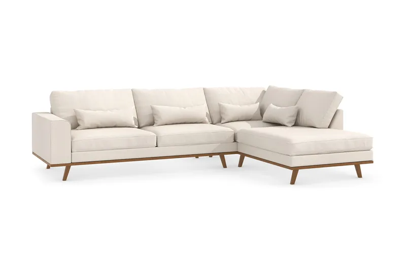Copenhagen 4-sits Högervänd L-formad Divansoffa i Tyg - Beige - Products - Möbler - Soffa - Divansoffa & schäslongsoffa - 4 sits soffa med divan