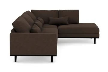 Copenhagen 4-sits Högervänd L-formad Divansoffa i Tyg - Brun - Products - Möbler - Soffa - Divansoffa & schäslongsoffa - 4 sits soffa med divan