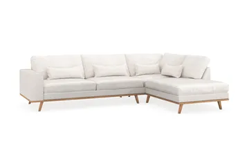Copenhagen 4-sits Högervänd L-formad Schäslongsoffa i Bouclé - Vit - Products - Möbler - Soffa - Divansoffa & schäslongsoffa - 4 sits soffa med divan