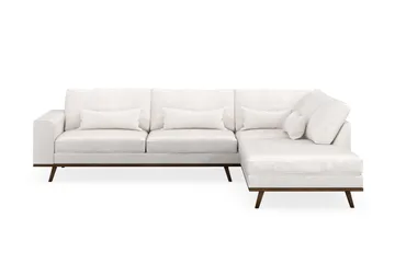 Copenhagen 4-sits Högervänd L-formad Schäslongsoffa i Bouclé - Vit - Products - Möbler - Soffa - Divansoffa & schäslongsoffa - 4 sits soffa med divan
