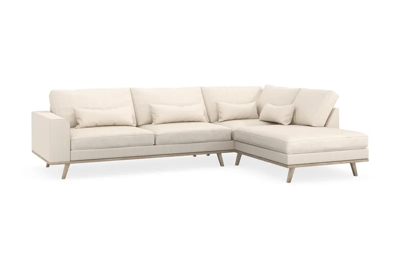 Copenhagen 4-sits Högervänd L-formad Schäslongsoffa i Manchester - Beige - Products - Möbler - Soffa - Divansoffa & schäslongsoffa - 4 sits soffa med divan