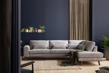 Copenhagen 4-sits Högervänd L-formad Schäslongsoffa i Manchester - Ljusgrå - Products - Möbler - Soffa - Divansoffa & schäslongsoffa - 4 sits soffa med divan