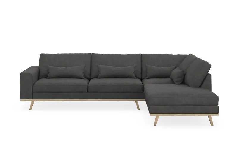 Copenhagen 4-sits Högervänd L-formad Schäslongsoffa i Manchester - Mörkgrå - Products - Möbler - Soffa - Divansoffa & schäslongsoffa - 4 sits soffa med divan