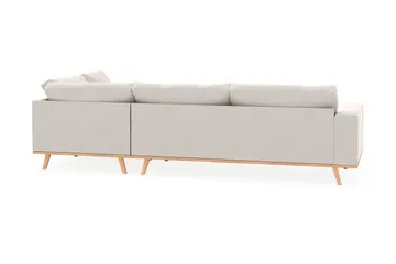 Copenhagen 4-sits Högervänd L-formad Schäslongsoffa i Sammet - Krämvit - Products - Möbler - Soffa - Divansoffa & schäslongsoffa - 4 sits soffa med divan